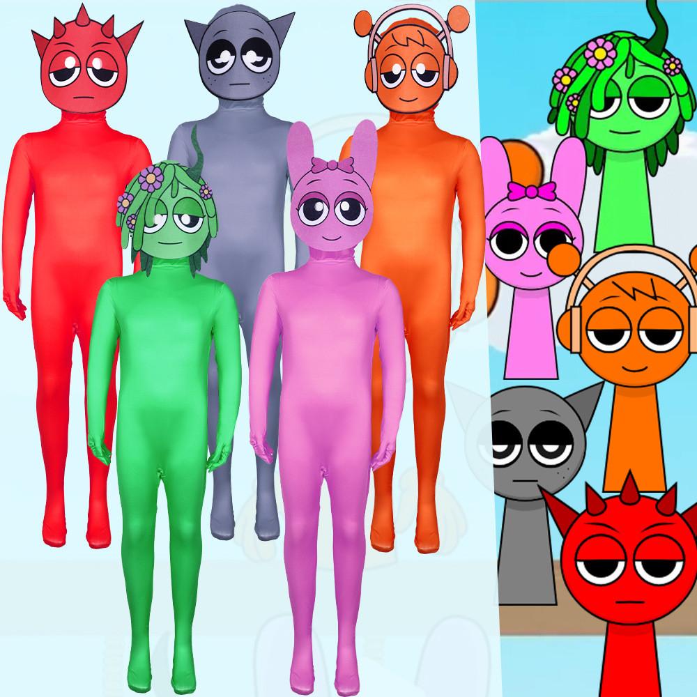 Трендовый костюм для косплея Sprunki Incredibox Rhythm Box, тематический боди для всех полов, разных размеров и цветов