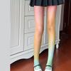 Sexy Gradients Rainbow Colorful Fishnet Tights for Women Candy Color Hollow Lace Jacquard Pantyhose JK Stockings Leggings