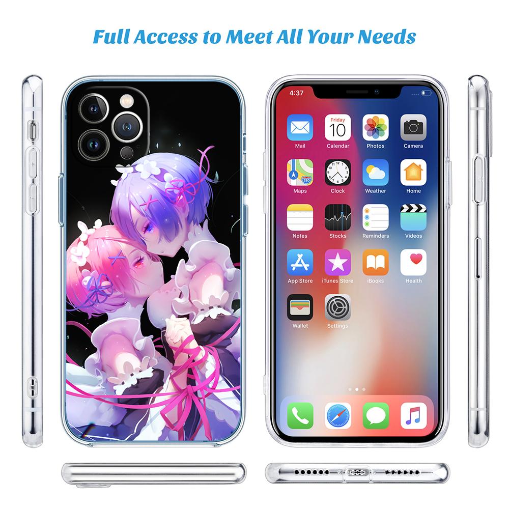 CJ48 Emilia Re Zero Ram Rem Soft Shell Transparent Phone Case for Motorola Moto G7 G8 G9 G84 G85 G73 G24 G15 Z2 Play Power Plus