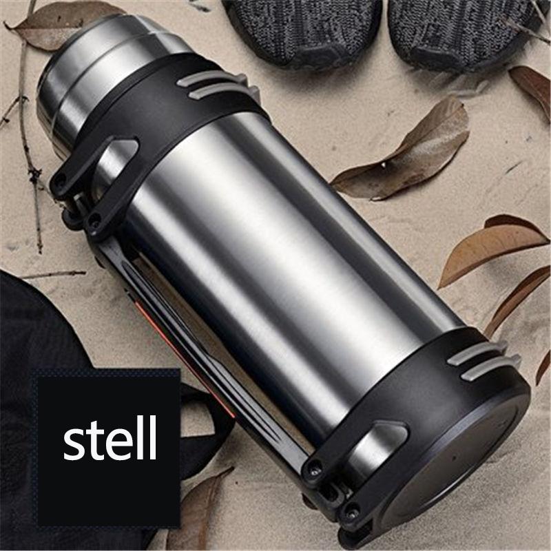 WTEMPO 1.2/1.6/2/3/4L Stainless Steel Thermal Insulation Pot Outdoor Sports Large Capacity Kettle Coffee Tea Water Bottle