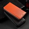 For iPhone 16 15 14 11 12 13 Pro Max Plus Mini Flip Genuine Leather Phone Case