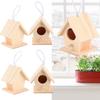 4Pcs Outdoor Wooden Bird House Hanging Bird Resting Nests Box Garden Decoration Ornament