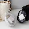 Jewelry Organizer Transparent Storage Box Round PVC Transparent Cosmetic Bags Portable Storage Pouches for Travel Headphones