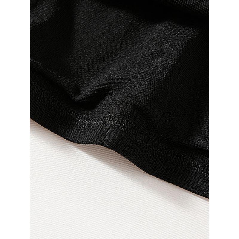 Waffle Stretch Cotton Yarn! Half Cut Out Women's Summer Small V-neck Rhinestone Black Slim Looking T-shirt Age-Reducing Breathable