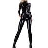 Женский ПВХ 3D Комбинезон во весь рост Латекс Эластичный Сексуальный Облегающий Искусственная кожа Масло Блестящий Бандажный Бодикон Комбинезон Косплей Клубная одежда