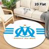 Olympique De Marseille Round Area Rug Carpet Rug For Living Room Bedroom Sofa Playroom Decor Nonslip Floor Mat