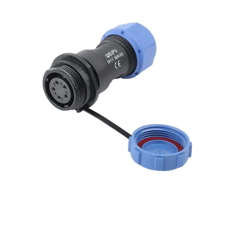 WEIPU SP17 Waterproof IP68 Connector 2 3 4 5 7 9 10 Pin Welding Cable Male Plug Female Socket Adapter Wire to Board Panel Mount