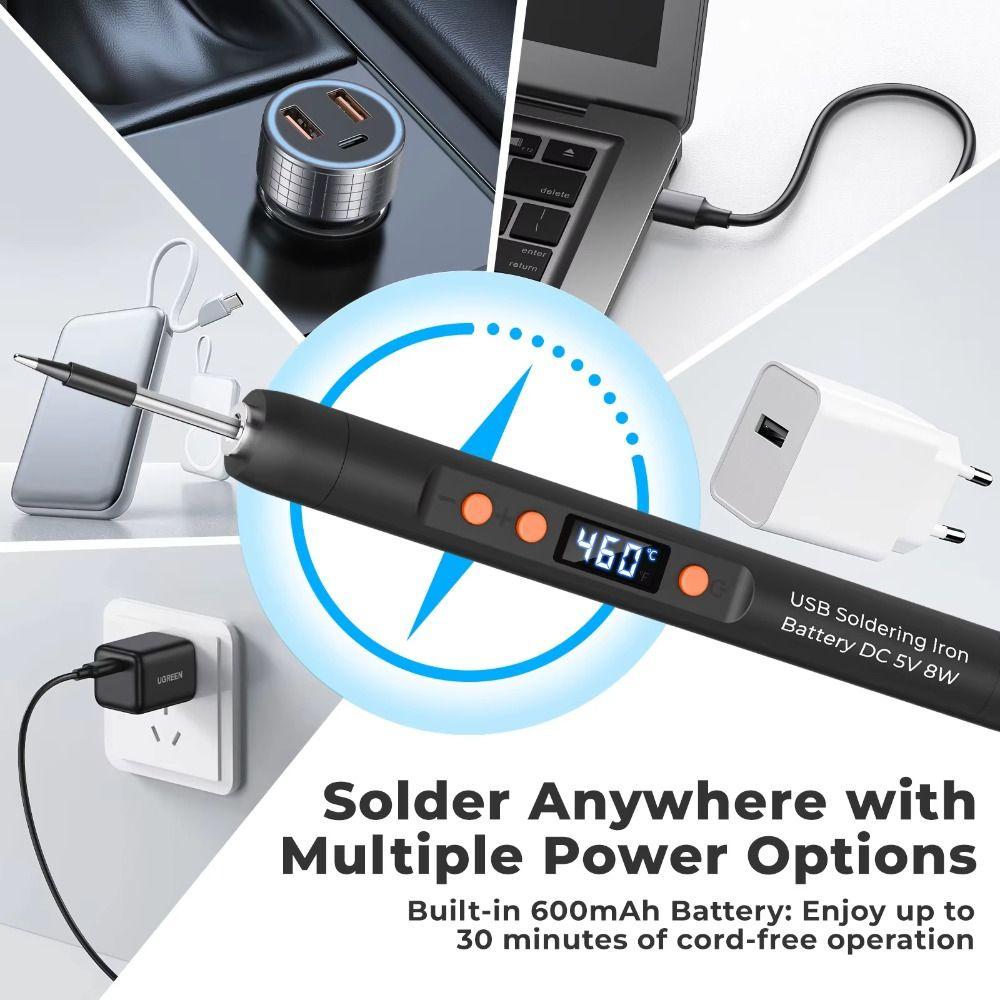 25W Power USB Soldering Iron Lithium Battery Solder Set Adjustable Soldering Iron Outdoor Repair