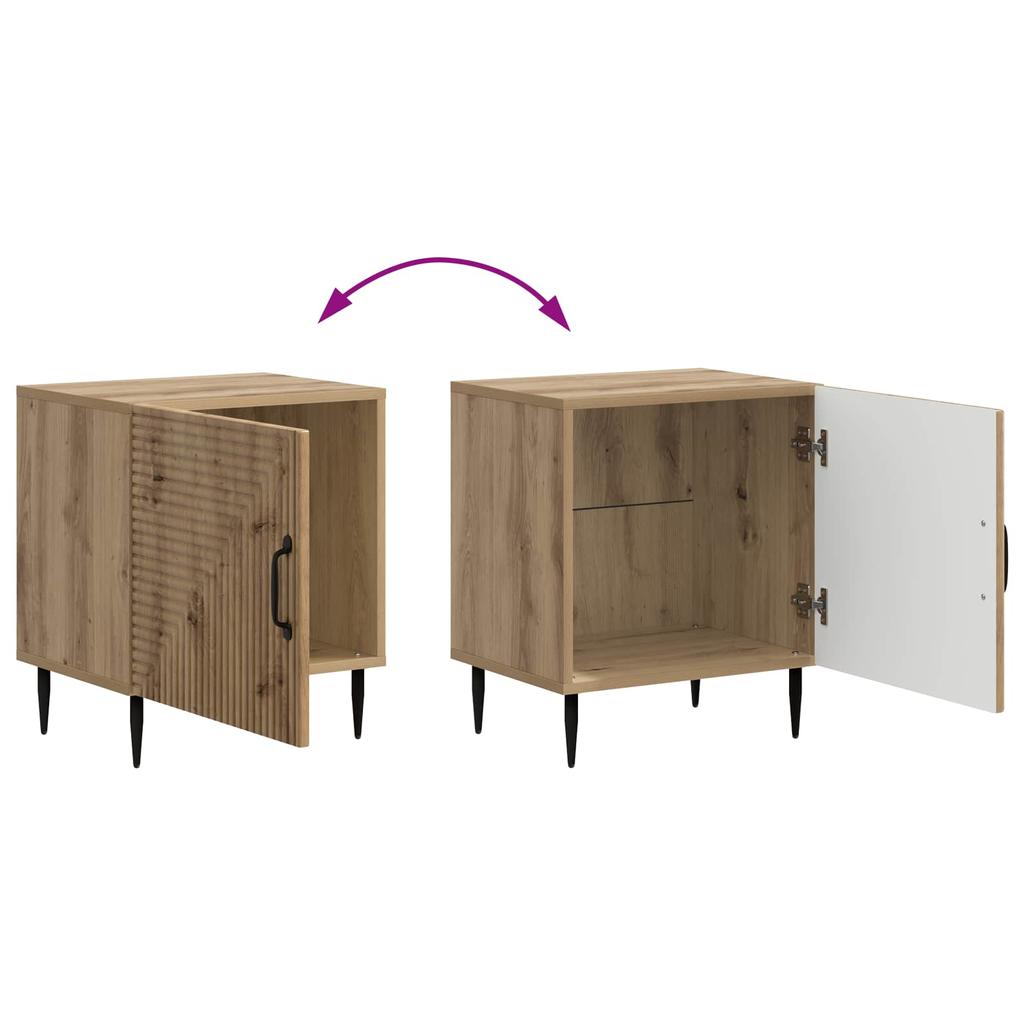 Nightstand Set of 2 Artisan Oak Finish 43 x 34.5 x 50 cm Engineered Wood