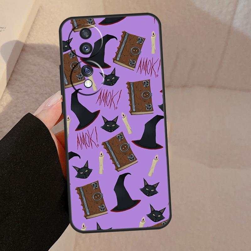 Чехол Черная кошка-ведьма Для Honor Magic V5 5 6 7 Pro Для Honor X9a X9b X9c X8a X8b 50 70 90 200 400 Lite