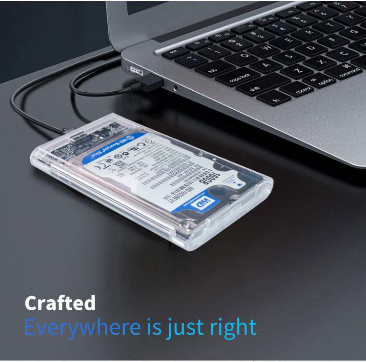 Внешний корпус 2,5" SATA на USB 3.0 для HDD с пластиковым корпусом, поддержка SSD и HDD, максимальная емкость 4 ТБ, внешнее хранилище для Windows/Mac