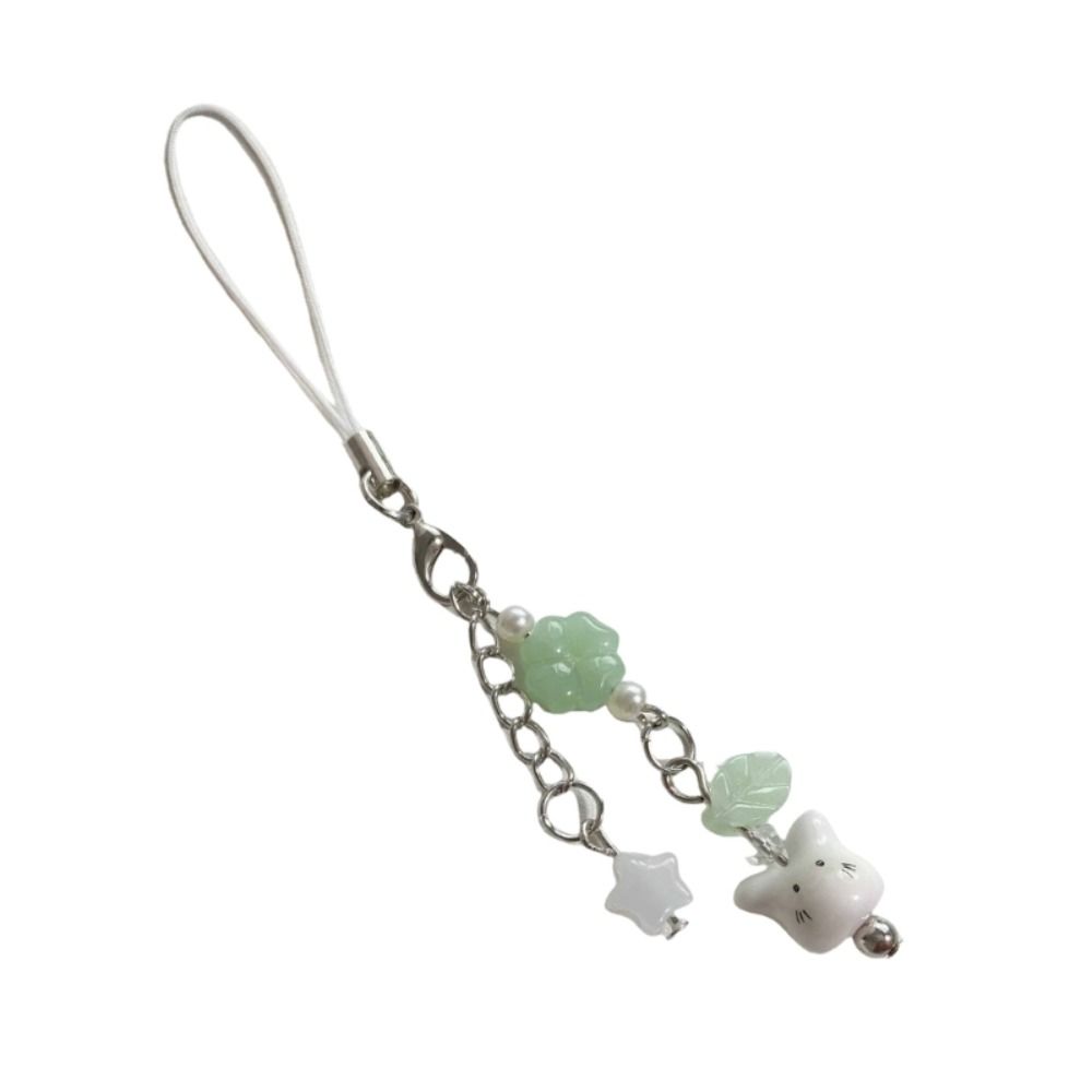 Подвесной декоративный керамический брелок в виде кролика, ремешок, шнур, четырехлистный клевер, подвеска, рождественский подарок