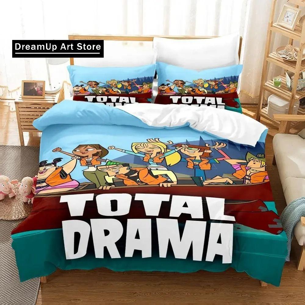 Новый комплект постельного белья с 3D-принтом в стиле аниме Total Drama, односпальная кровать размера «queen-size», комплект постельного белья для взрослых и детей, комплект постельного белья с героями мультфильмов