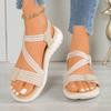 Fashion 2025 Summer New Outdoor Sports Beach Diagonal Heel Women's Comfortable Open Toed Sandals