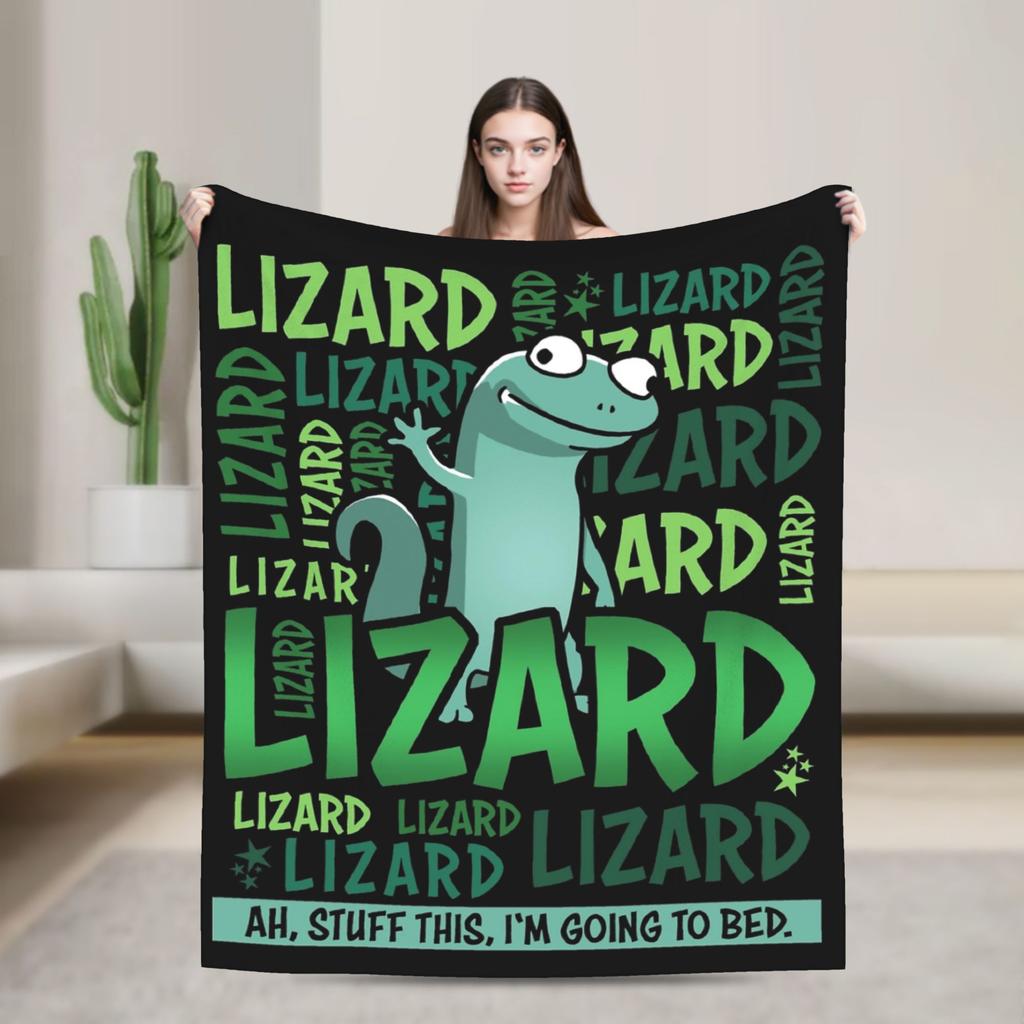 The Lizard Lizard Ah I'm Going To Bed Blanket Fleece Hoppers Tom Lizard Super Warm Throw Blanket for Bedding Couch Bedspread