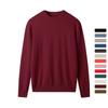 Men Cashmere Sweater Crewneck Solid Color Knited