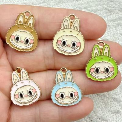 5 шт. Мультяшные эмалевые подвески-шармы в виде кролика, DIY, ручная работа, серьги, браслеты, ожерелья, аксессуары для изготовления ювелирных изделий и поделок