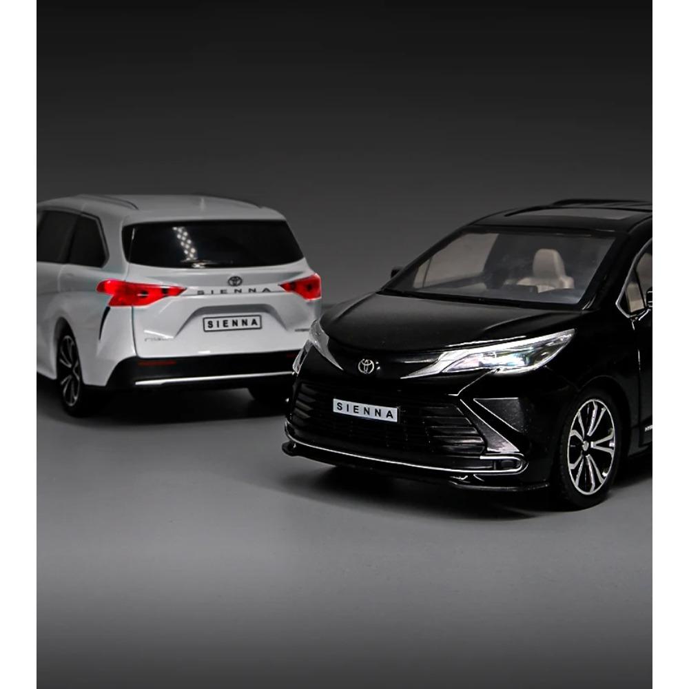 НОВЫЙ 1/24 Toyota Sienna MPV Модель автомобиля из сплава Со звуком и светом Оттяжный механизм Детская игрушка Коллекционные предметы Подарок на день рождения
