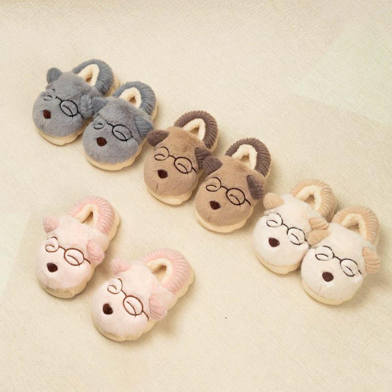 Детские хлопковые тапочки, милые домашние теплые нескользящие детские меховые тапочки с героями мультфильмов, модные домашние мягкие тапочки