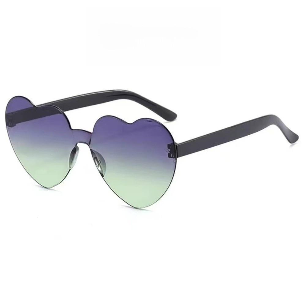 Trendy Love Heart Shape Sunglasses UV Protection Colorful Gradient Sunglasses Women