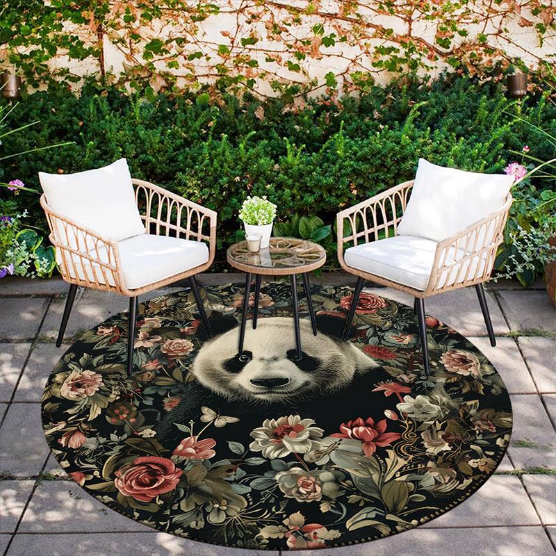 Raccoons & Dogs pattern round rug,Carpet Rug for Living Room Bedroom Playroom ,Non-slip Floor Mat,Holiday Gifts and Birthday Gifts.
