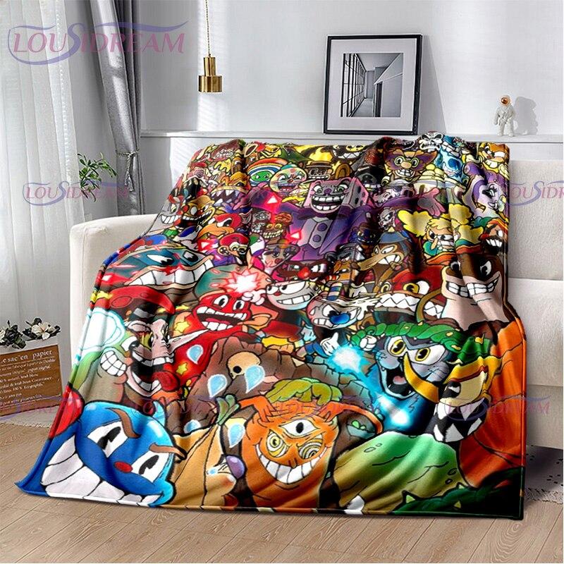 Мультяшное милое одеяло с принтом в виде чашки, пододеяльник для дивана, дорожное постельное белье, фланелевое одеяло, легкое дорожное покрывало