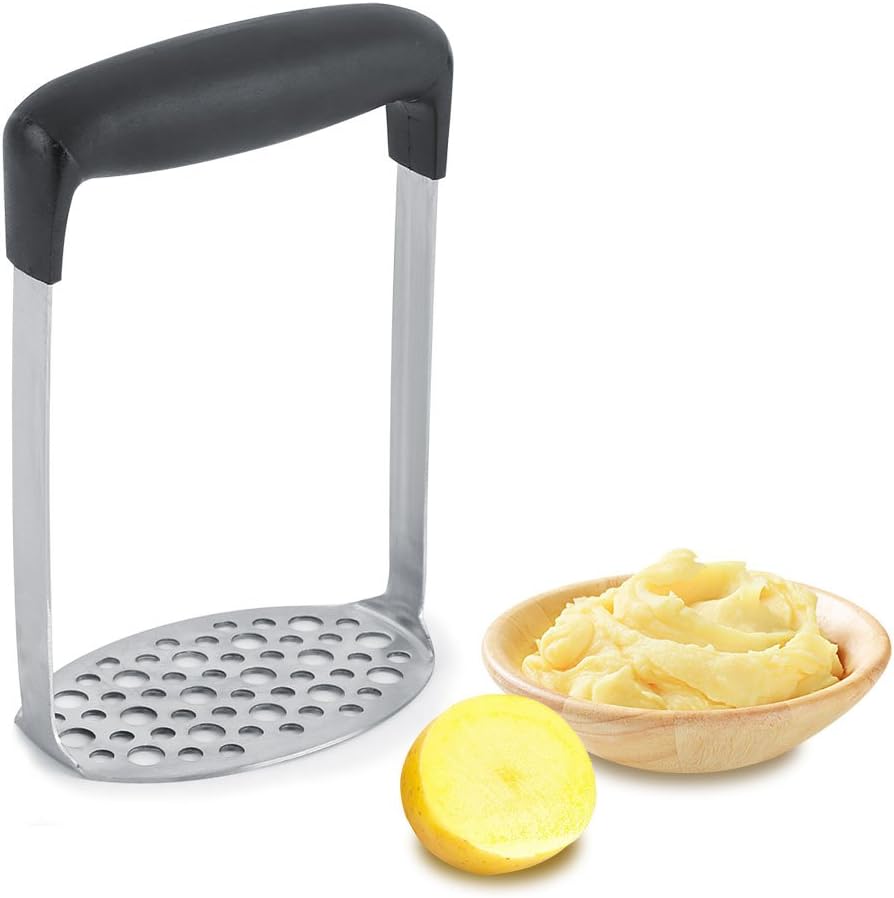 Stainless Steel Vegetable Masher, Manual Potato Smasher, Perfect for Mashing Fruits, Beans, Avocados, Baby Food, Meat Puree