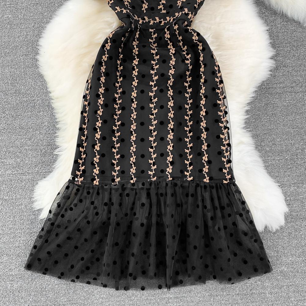 Summer Light Mature Style Socialite Wrap Hip Skirt Stand Up Collar Short Sleeved Fake Two Piece Medium Length Dress