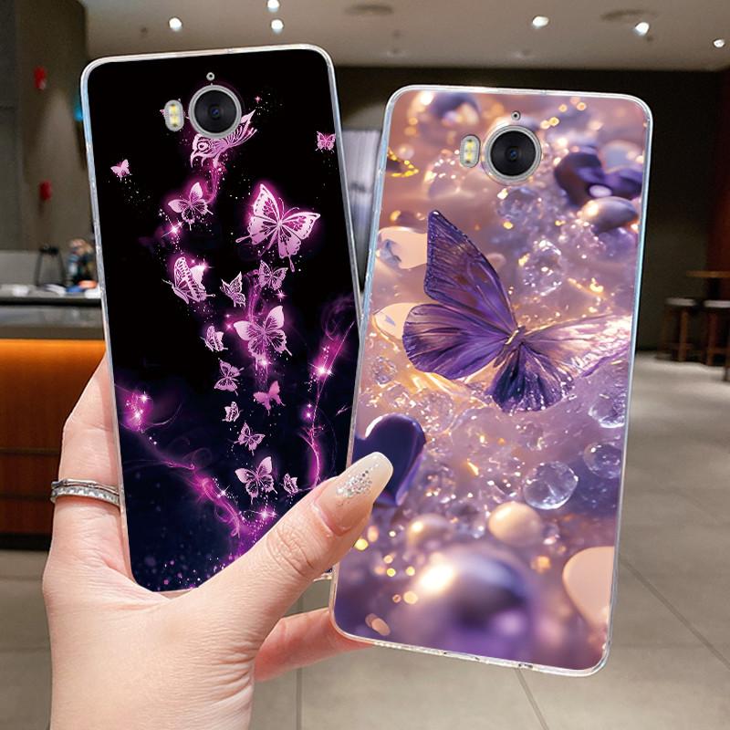 Phone Case For Huawei Y5 2017 / Y6 2017 / Honor Play 6 Funda Butterfly Bow Protective Casing Transparent Soft Silicone TPU Cover