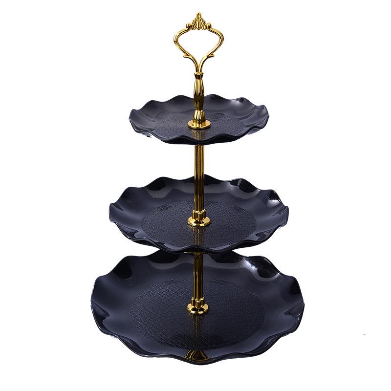 Трёхслойная тарелка для фруктов Nordic Light Luxury: Идеально подходит для гостиной, свадьбы, Рождества и десертов.