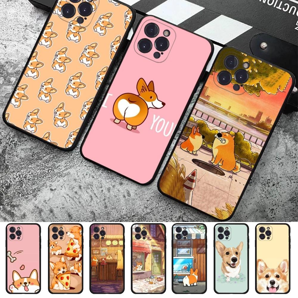 Cute Corgi Phone Case For iPhone 6 7 8 Plus 11 12 13 14 Pro SE 2020 MAX Mini X XS XR Back Funda Cover