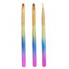 3PCS Nail Brush Set Nail Painting Drill Drawing Nylon Nail Art Tips Builder Brushes Kit