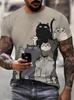 Fun Animal Pattern 3D Printed T-shirt for Men, Loose Fitting Harajuku Round Neck Clothing, Summer Fashion Casual Short Sleeved Tops
