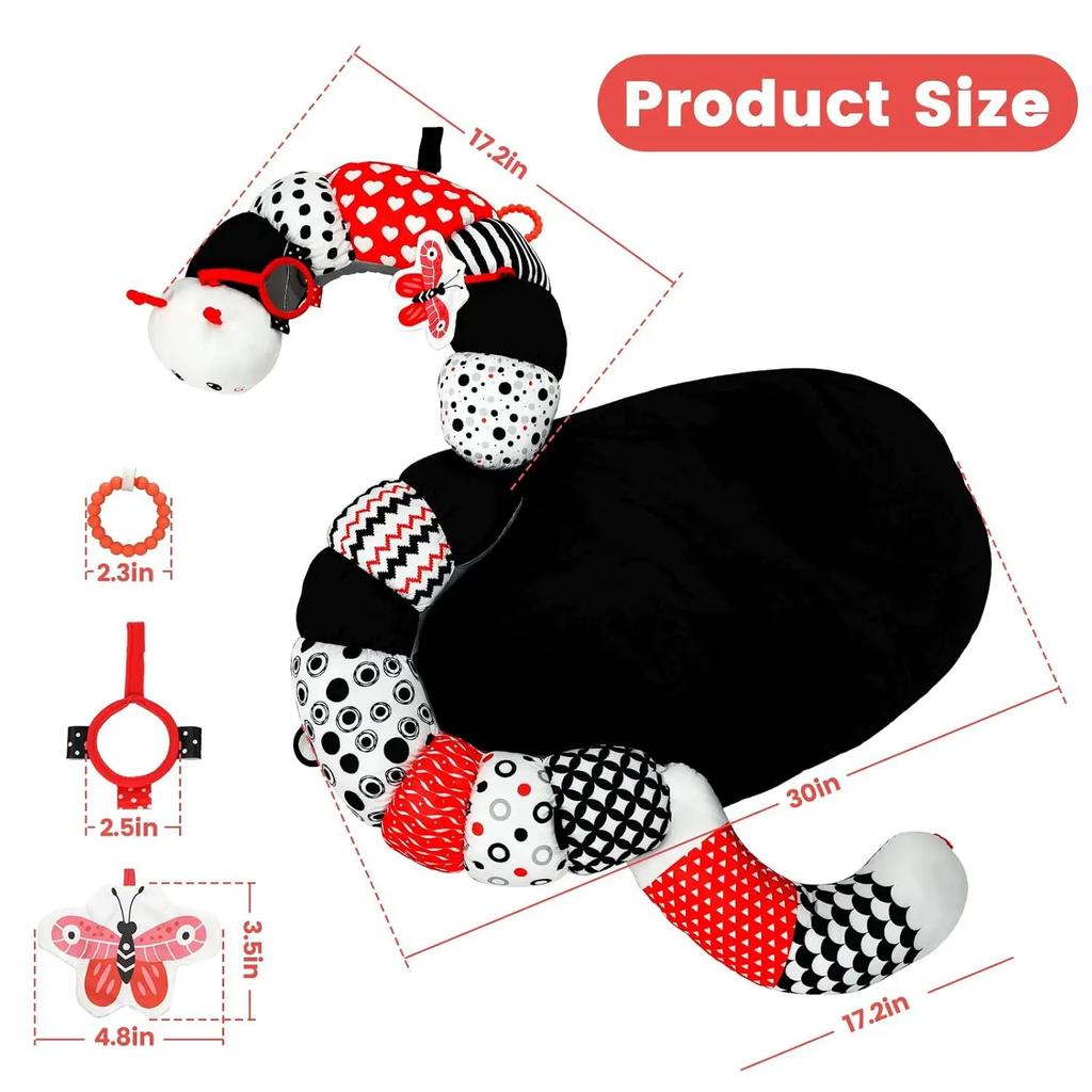 Детская подушка Игрушка для выкладывания на животик Подушка для лежания Высококонтрастная детская сенсорная игрушка Двусторонняя подушка Тренировочные подарки День рождения Коврики для подъема головы