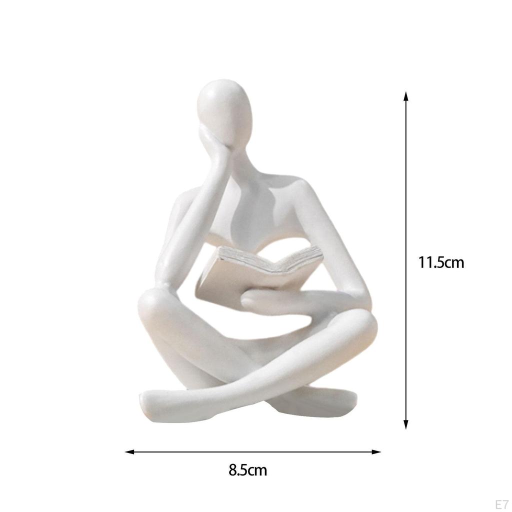 Abstract Reader Statue Decorative Figurine Sculpture Thinker Ornament in Resin Modern