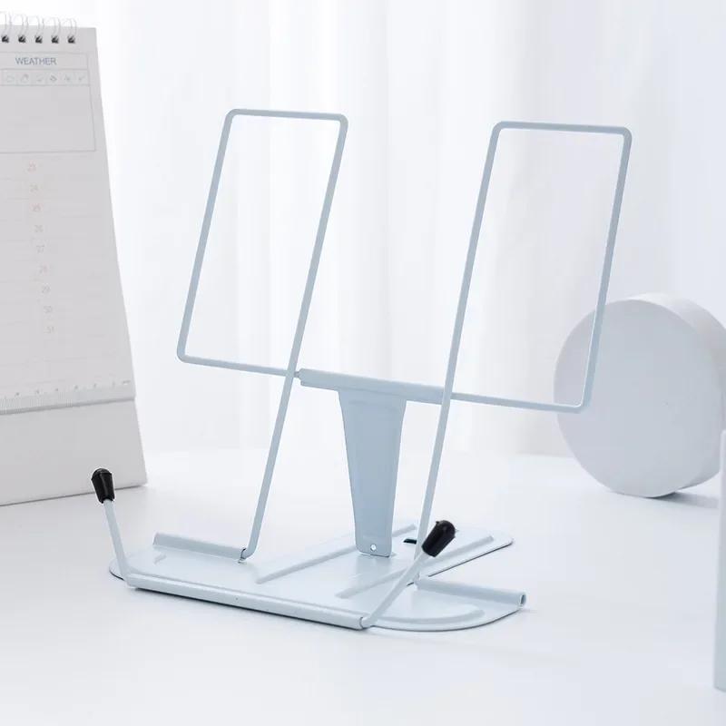 Складная подставка для книг с зажимом для страниц, регулируемая металлическая подставка для книг, подставка для кулинарных книг, легкая, портативная, для детей