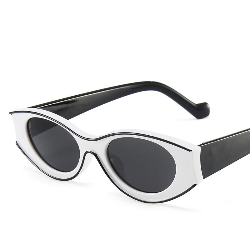 Style Oval Sunglasses Women Vintage Retro Round Frame White Mens Sun Glasses Female Black Hip Hop Clear Glasses UV400