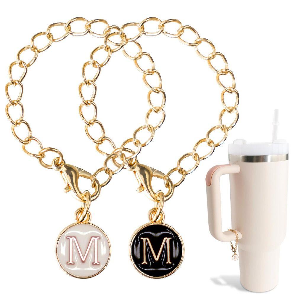 Белый/Черный Цепочка-ручка для чашки для воды Персонализированный Шарм-ручка Креативный Шарм с буквой для чашки Чашки