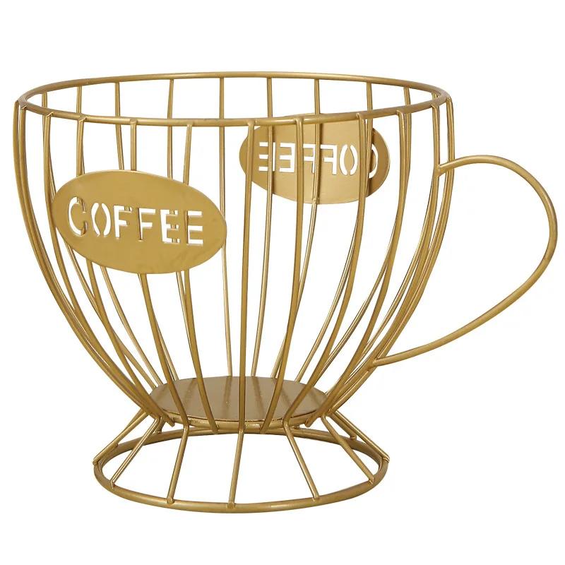 Металлический держатель для кофейных капсул, стойка для демонстрации, органайзер для кофейных капсул, большая емкость, витрина для кофейного бара, кухонные принадлежности для хранения