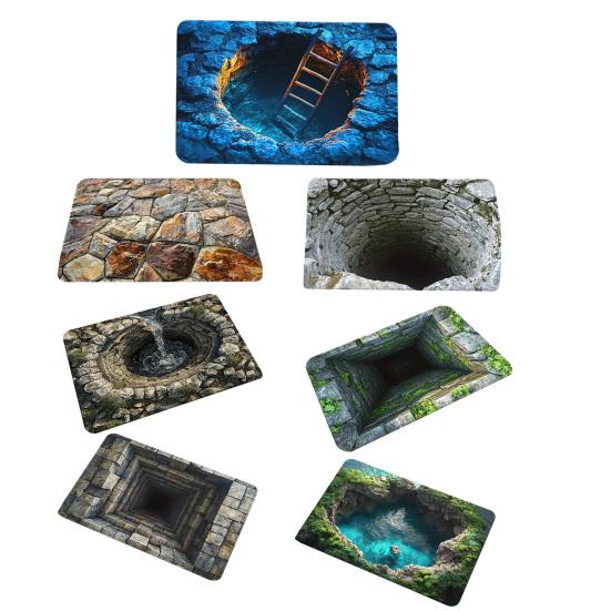 Коврик для пола 3D дизайн с оптической иллюзией Ковер для пола с противоскользящими точками Художественный дизайн пещеры Декоративный акцентный ковер Домашний декор