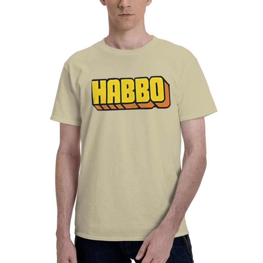 Habbo Hotel 100% Хлопок Повседневный Дышащий Удобный Мужской Топ Мужские Футболки Футболка с Графическим Принтом