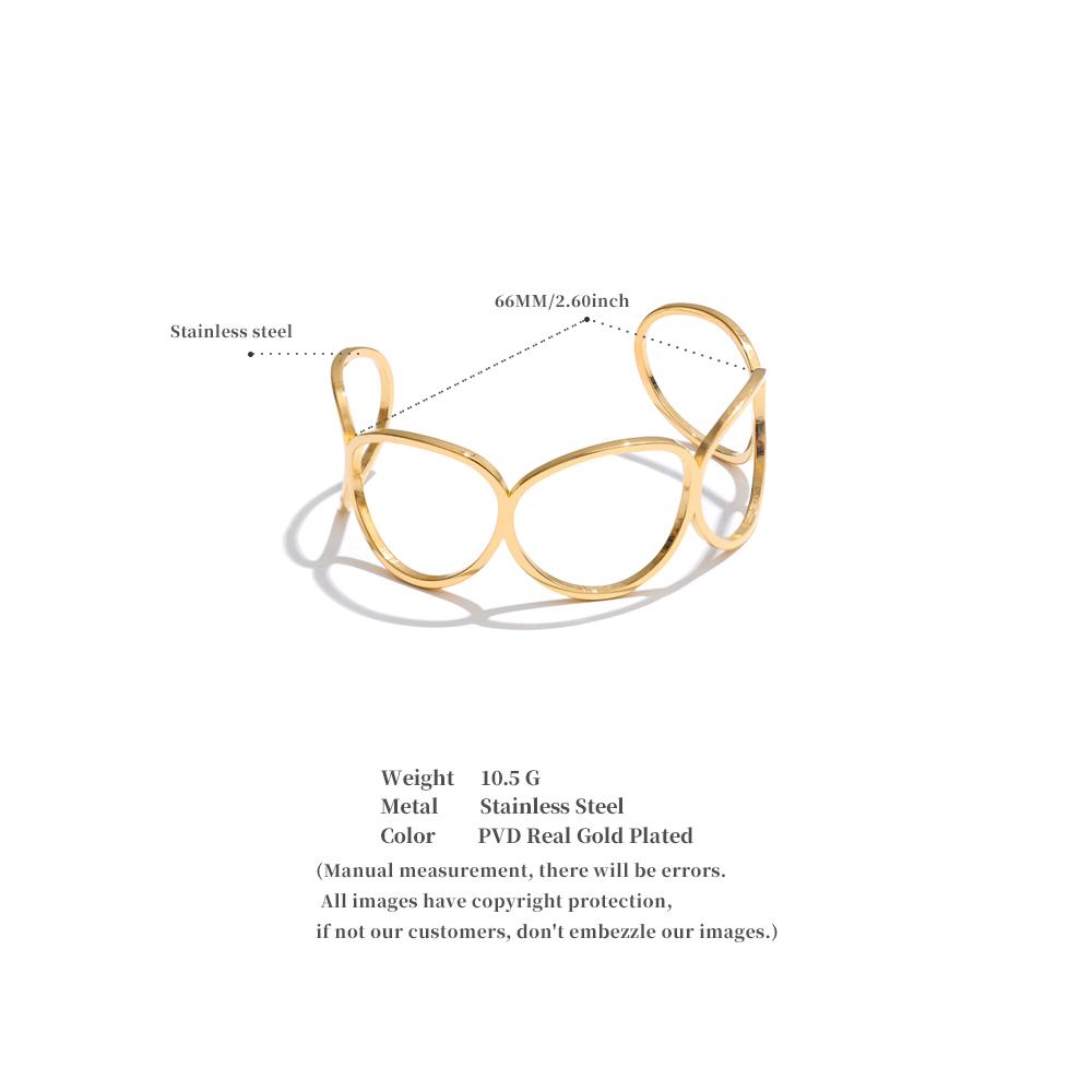 Eetit 60 мм минималистский полый браслет-манжета из нержавеющей стали браслет отличительный геометрический популярный ювелирный оптом новый