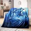 Underwater World Fish Dolphin Pattern Print Soft Flannel Blanket Sheet Sofa Office Air Conditioner Throw Blanket Gift