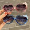 Fashion Heart-Shape Sunglasses for Girls Boys Cute Cartoon Flower Sun Glasses Outdoor Sun Protection Children Lovely Glasses