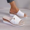 2024 New High Quality Women's Shoes Summer Open Toe Solid Color Wedge Women's Slippers Large Size Casual Women's Beach Shoes