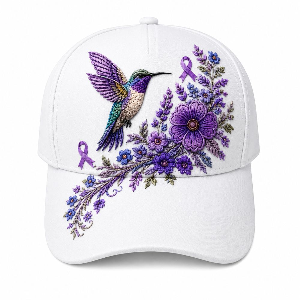 Forget-me-not Floral Print Bird Garden Morning Hat Hummingbird Print Sun Hat For Women