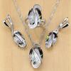Natural Mystic Rainbow Cubic Zirconia 925 Silver Jewelry Set for Women Wedding Earrings/Pendant/Necklace/Rings