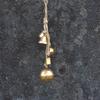 Деревенский золотой металлический колокольчик 22 дюйма длиной с 5 колокольчиками смешанной формы, подвесной декор из джутовой веревки ручной работы для сада и дома