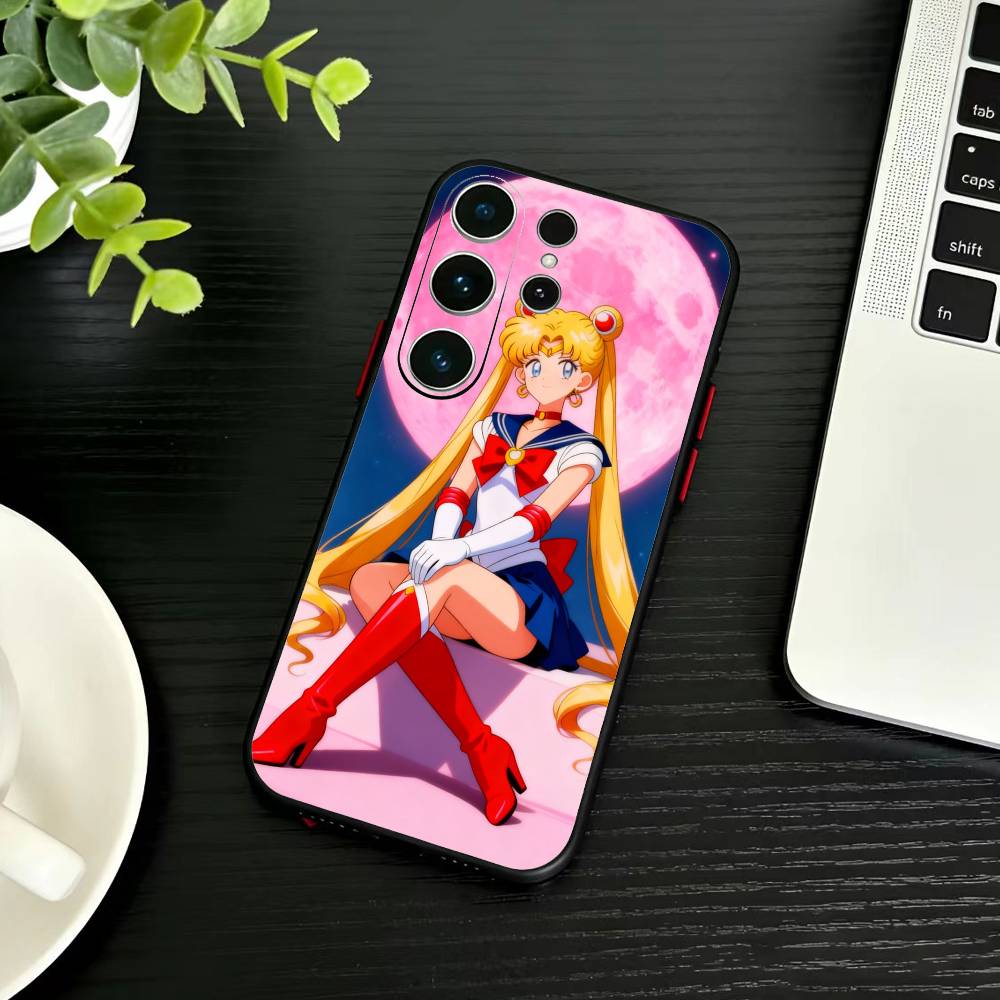 Мультяшный чехол для телефона D-Sailor M-Moons для Samsung S26, S25, S24, S23, S22, S21, S20, S30, Ultra, Plus, Fe, Note, 5G Черный чехол