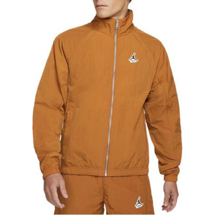 Jordan Куртки Мужские Коричневый Желтый Стойка Умеренный Другое DH9038-241